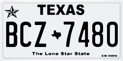 TX license plate BCZ7480