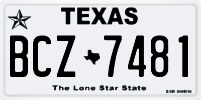 TX license plate BCZ7481