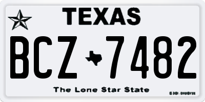TX license plate BCZ7482