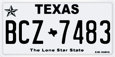TX license plate BCZ7483