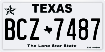 TX license plate BCZ7487