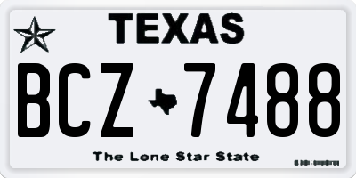 TX license plate BCZ7488