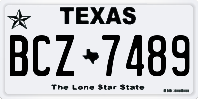 TX license plate BCZ7489