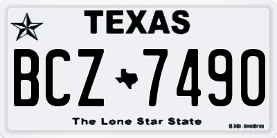 TX license plate BCZ7490