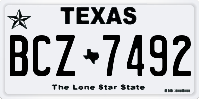 TX license plate BCZ7492
