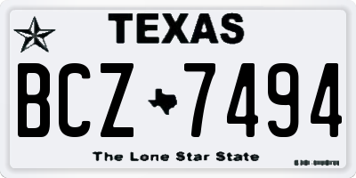 TX license plate BCZ7494