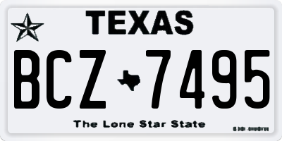 TX license plate BCZ7495