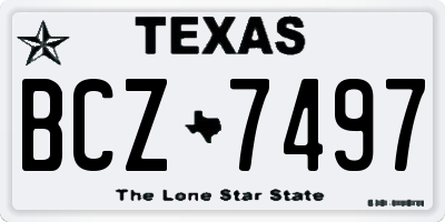 TX license plate BCZ7497