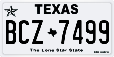 TX license plate BCZ7499