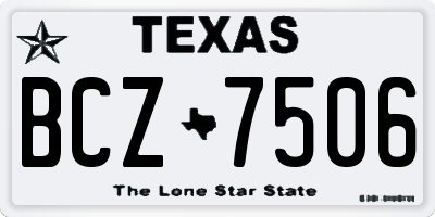 TX license plate BCZ7506