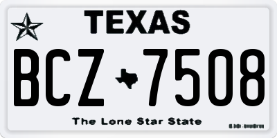 TX license plate BCZ7508