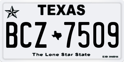 TX license plate BCZ7509