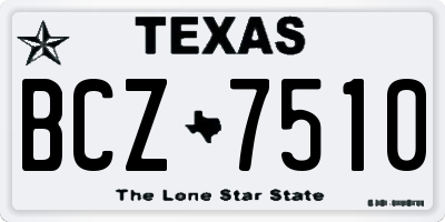TX license plate BCZ7510