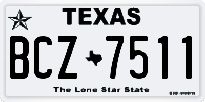 TX license plate BCZ7511