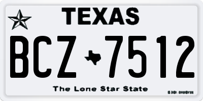 TX license plate BCZ7512
