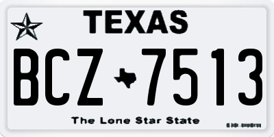 TX license plate BCZ7513
