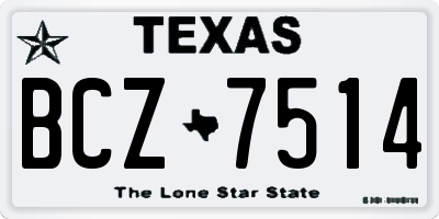 TX license plate BCZ7514