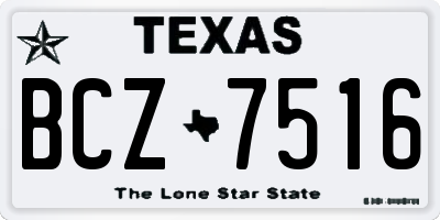 TX license plate BCZ7516