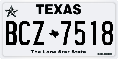 TX license plate BCZ7518