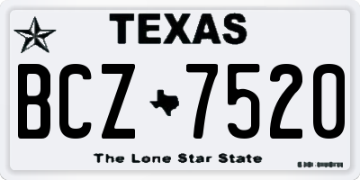 TX license plate BCZ7520