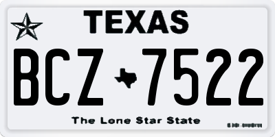 TX license plate BCZ7522