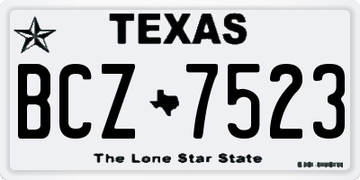 TX license plate BCZ7523
