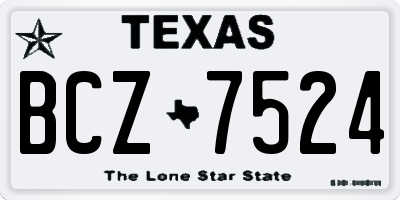 TX license plate BCZ7524