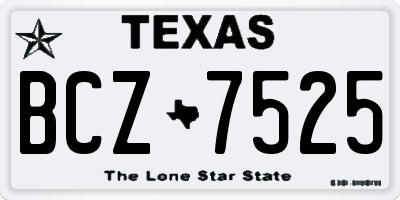 TX license plate BCZ7525