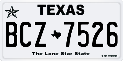 TX license plate BCZ7526