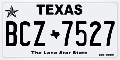 TX license plate BCZ7527