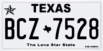 TX license plate BCZ7528