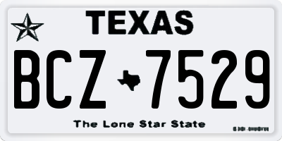TX license plate BCZ7529