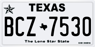 TX license plate BCZ7530