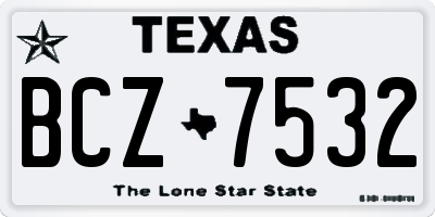 TX license plate BCZ7532
