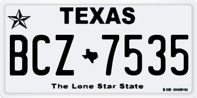 TX license plate BCZ7535