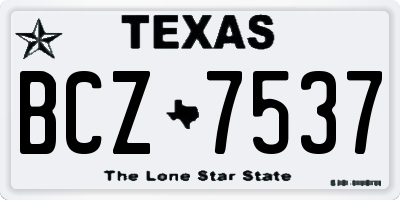 TX license plate BCZ7537