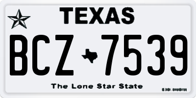 TX license plate BCZ7539