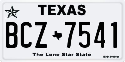 TX license plate BCZ7541