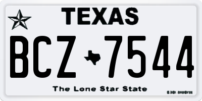 TX license plate BCZ7544