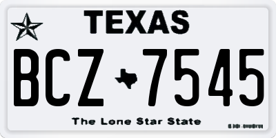 TX license plate BCZ7545