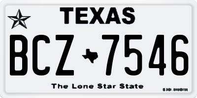 TX license plate BCZ7546