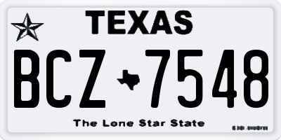 TX license plate BCZ7548