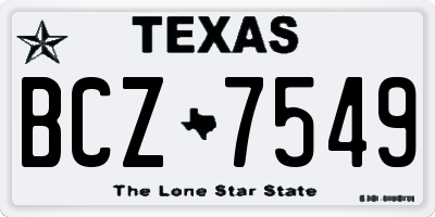 TX license plate BCZ7549