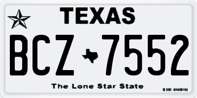 TX license plate BCZ7552
