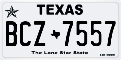TX license plate BCZ7557