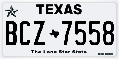 TX license plate BCZ7558