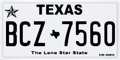 TX license plate BCZ7560