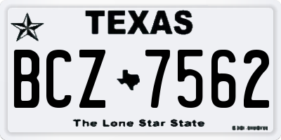 TX license plate BCZ7562