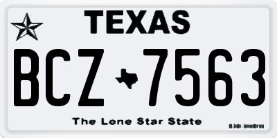 TX license plate BCZ7563