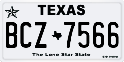 TX license plate BCZ7566